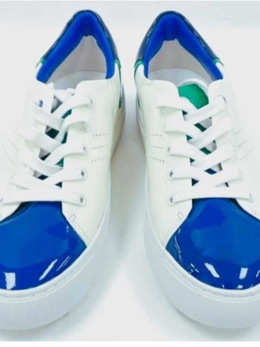 Tory Burch Sport Blue Colorblock Patent Leather Women's Golf Shoes Size 8.5